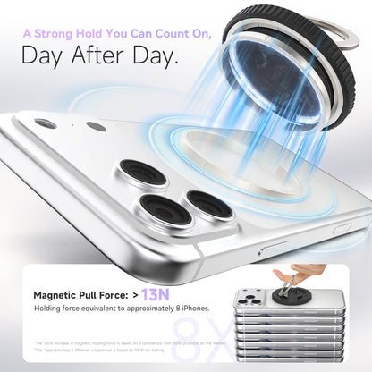 MagoX Magnetic Ring magnetic holding strength demonstration with a dual-row N52 magnet design.