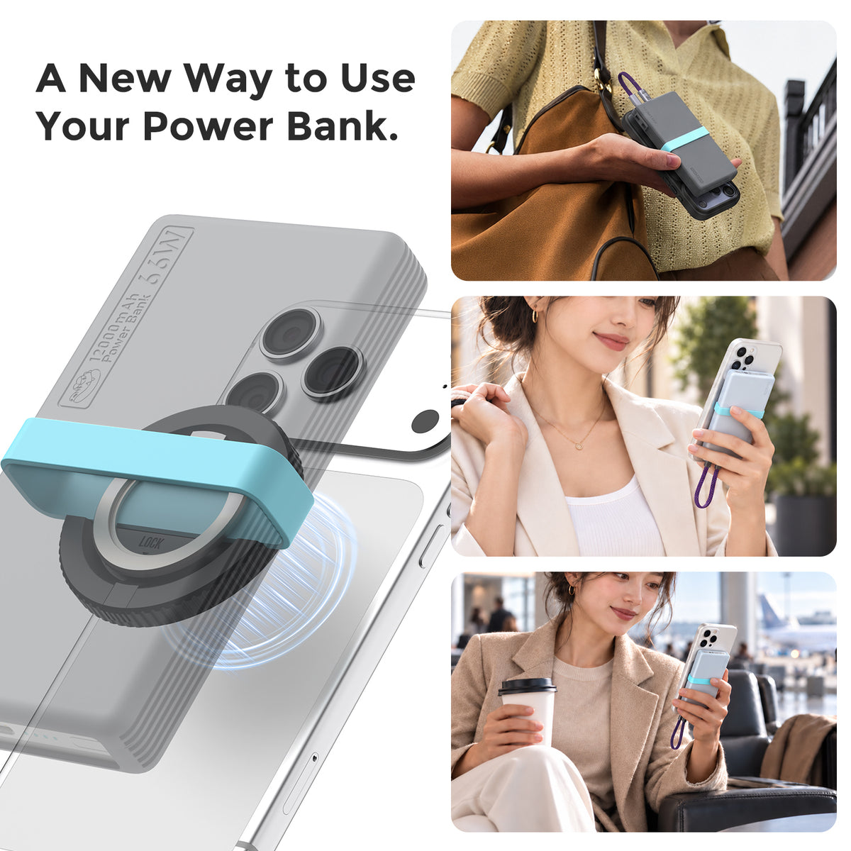 A new way to use your power bank with the MagoX magnetic ring accessory.